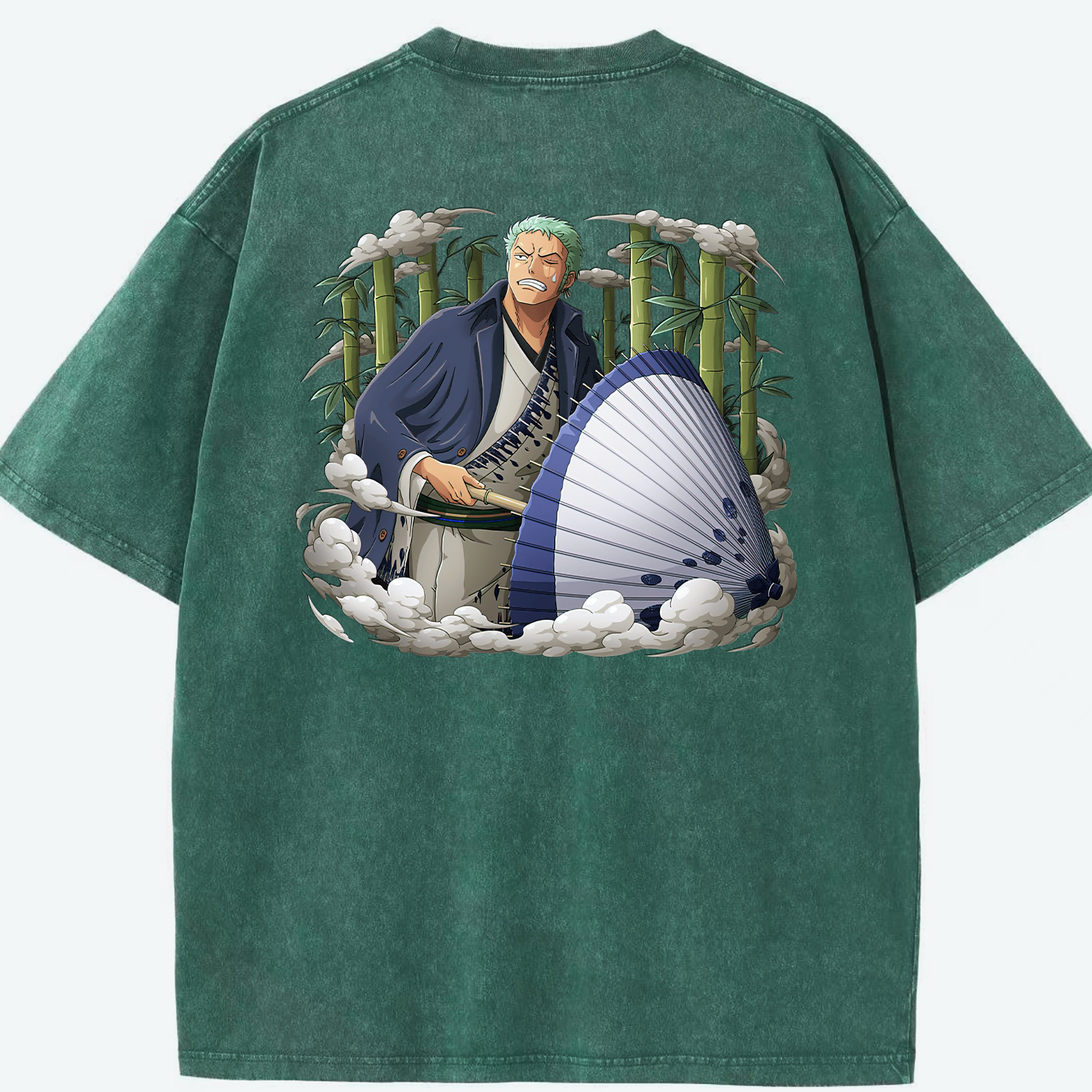 ワンピース ロロノア・ゾロ ONE PIECE Roronoa Zoro 綿100% ヴィンテージ風 半袖Tシャツ（背面プリント）